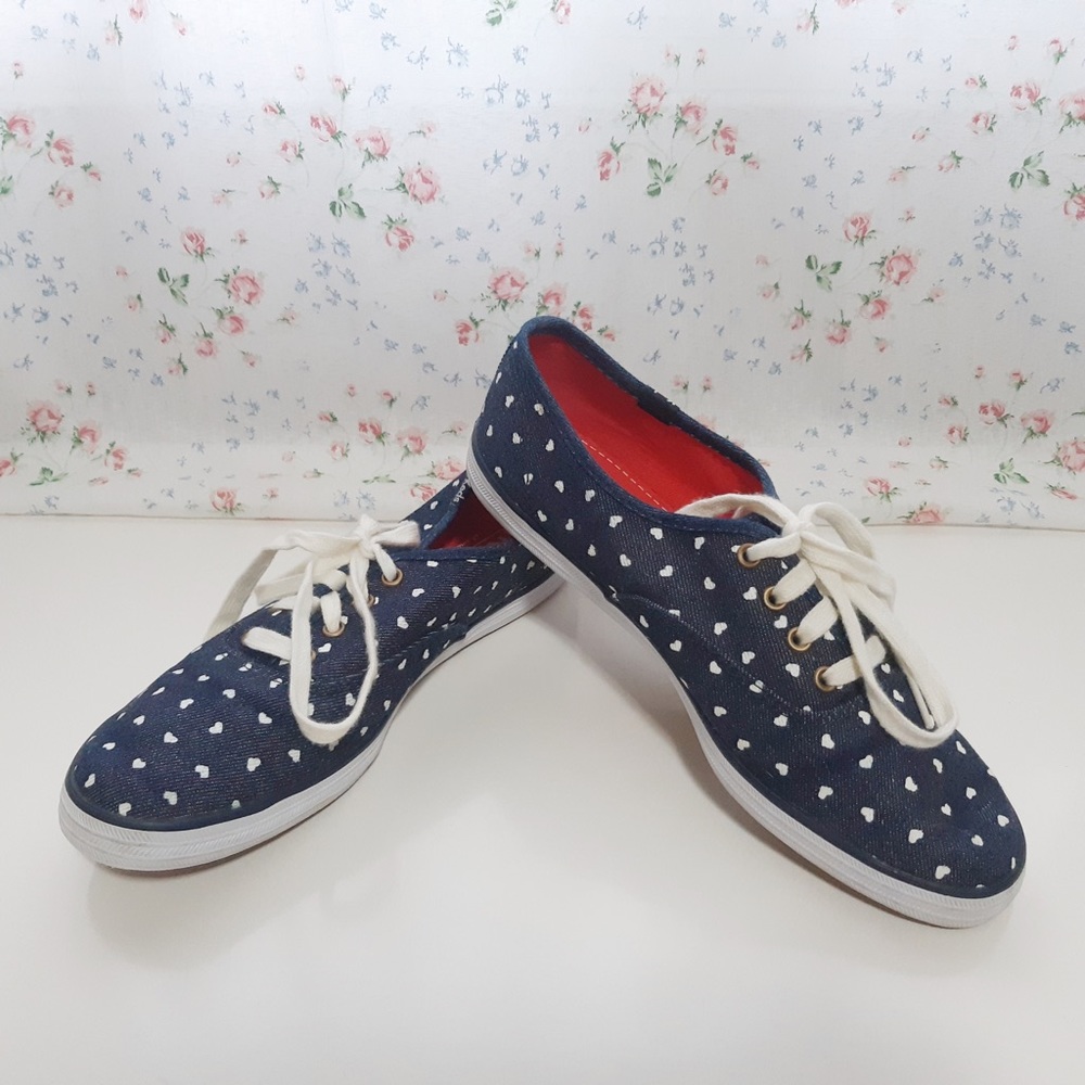 Keds Denim Heart Print Sneakers